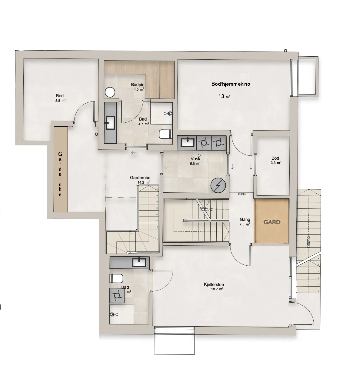 Planløsning — bolig C — basement